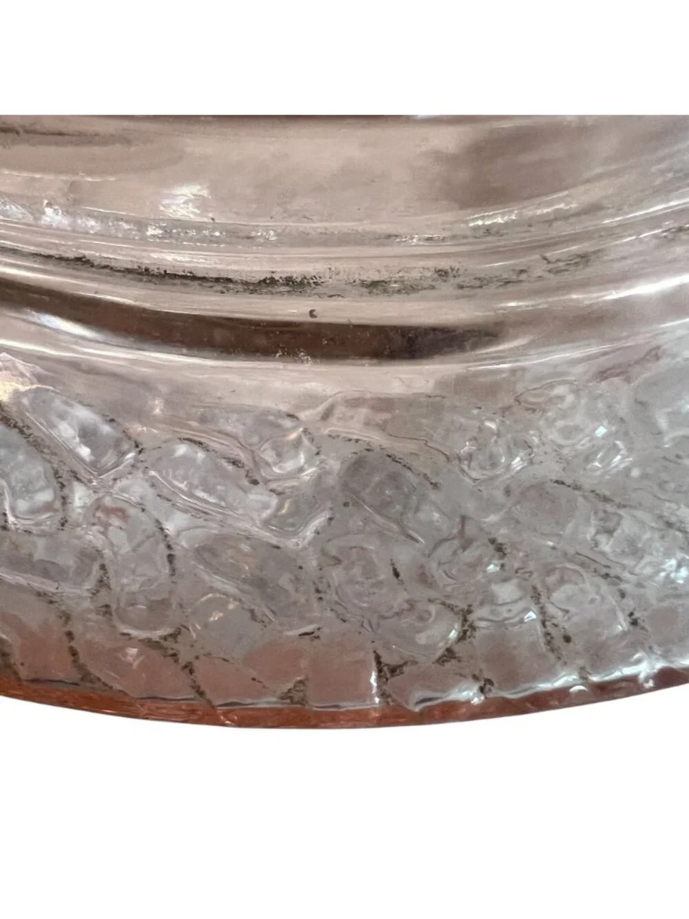 Vintage Pink Depression Glass Flower Frog Round Textured Design Superb